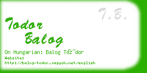 todor balog business card